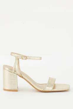 Faux Crocodile Strappy Sandals