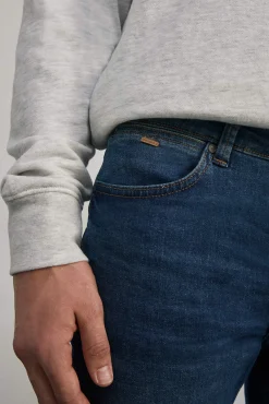 Jeans Skinny Lavado Medio Oscuro Ensuciado