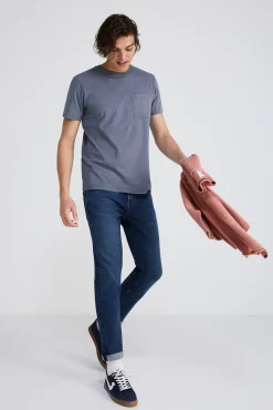 Jeans Skinny Lavado Oscuro Ensuciado