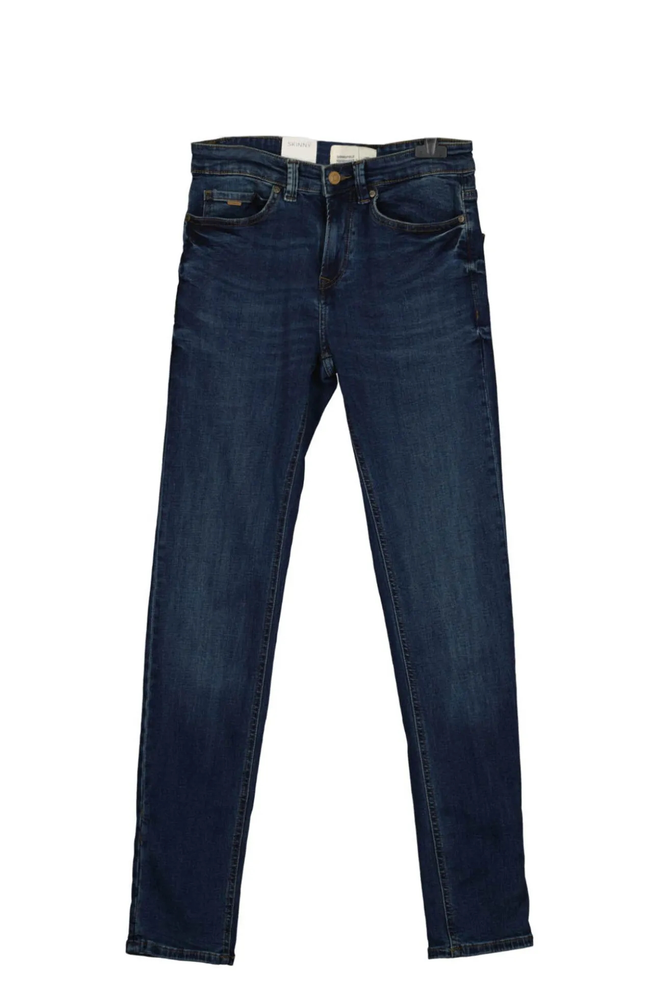 Jeans Skinny Lavado Oscuro Ensuciado