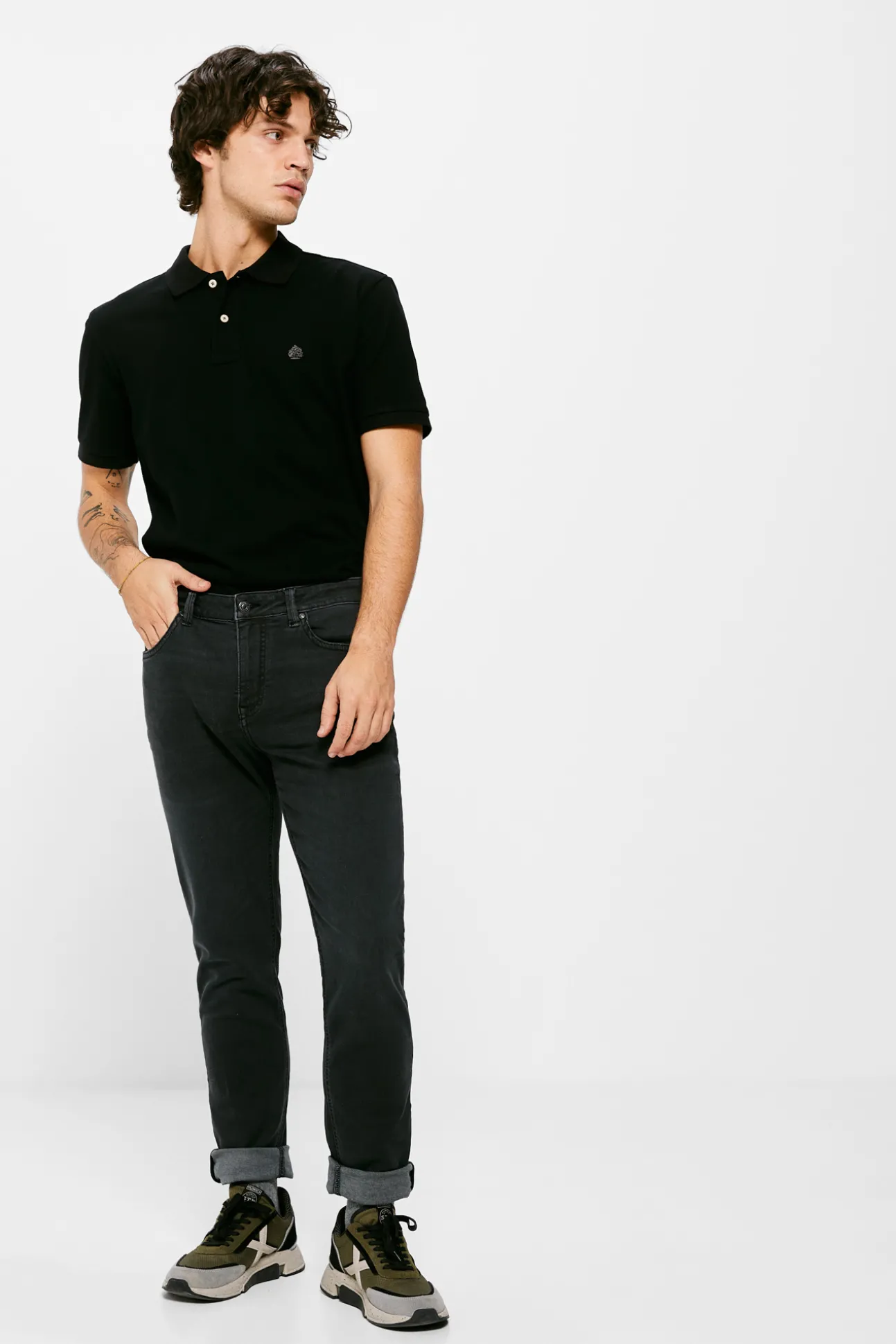 Jeans Skinny Negro Lavado