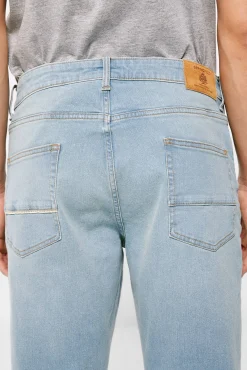 Jeans Slim Ligero Azul Verdoso Lavado Medio Claro