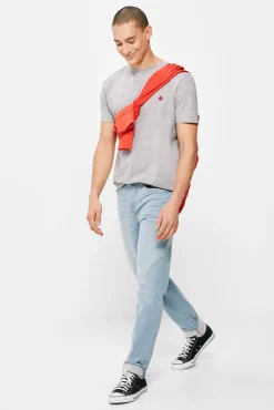 Jeans Slim Ligero Azul Verdoso Lavado Medio Claro