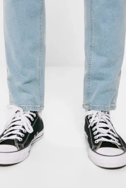 Jeans Slim Ligero Azul Verdoso Lavado Medio Claro