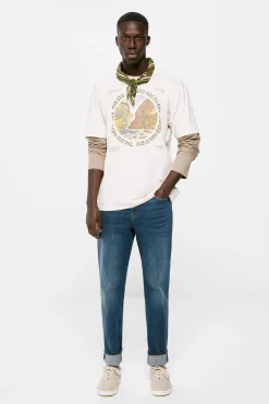 Jeans Slim Ligero Lavado Medio Oscuro