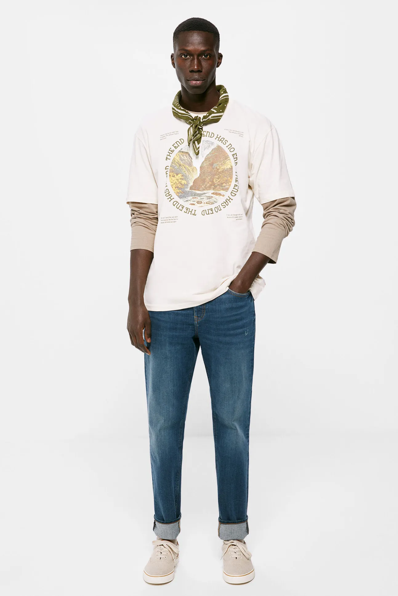Jeans Slim Ligero Lavado Medio Oscuro