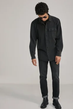 Jeans Slim Ligero Negro Lavado