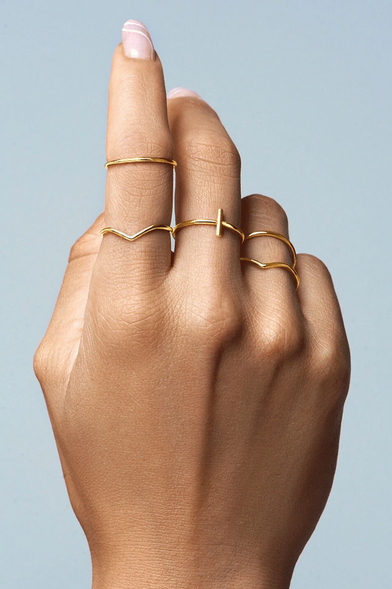 Pack 5 Anillos Nefertiti Oro