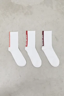 Pack 3 Calcetines Cortos Tecnicos Logo Blanco