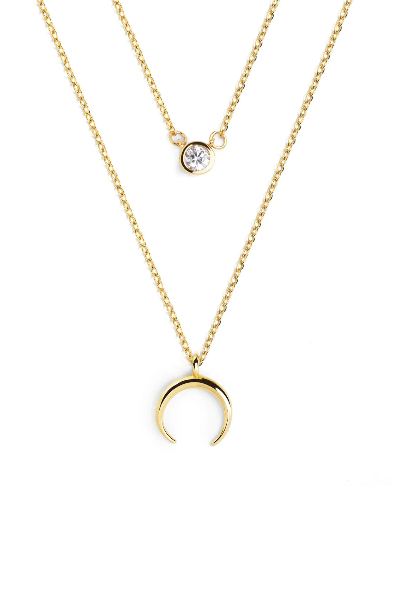Pack 2 Collares Spark + Mini Moonset Plata Baño Oro