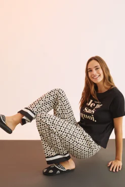Pantalon 100% Algodon Estampado Geometrico