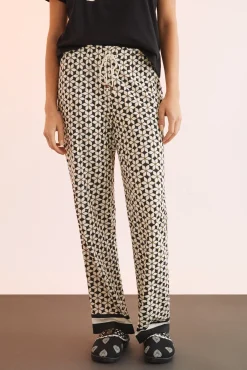 Pantalon 100% Algodon Estampado Geometrico