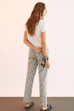 Pantalon 100% Algodon Estampado Corazones