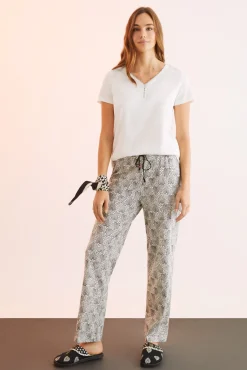 Pantalon 100% Algodon Estampado Corazones