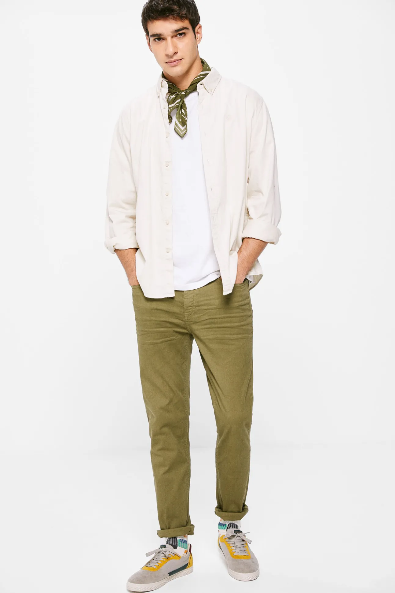 Pantalon 5 Bolsillo Color Skinny Lavado