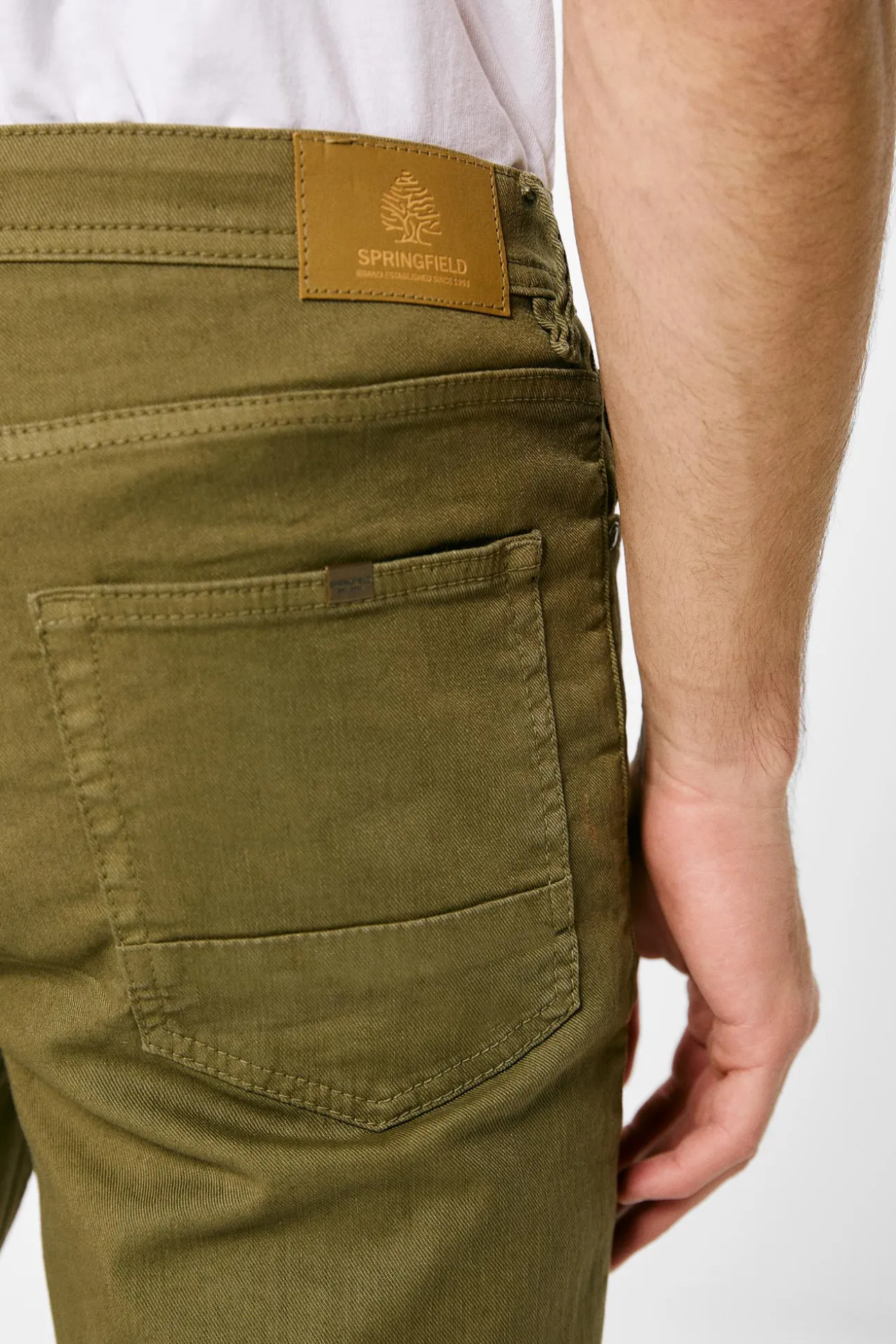 Pantalon 5 Bolsillo Color Skinny Lavado