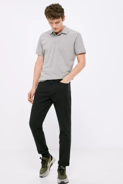 Pantalon 5 Bolsillos Ligero Color Slim Lavado