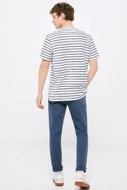 Pantalon 5 Bolsillos Ligero Color Slim Lavado