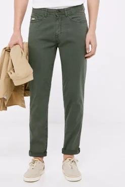 Pantalon 5 Bolsillos Ligero Color Slim Lavado