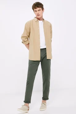 Pantalon 5 Bolsillos Ligero Color Slim Lavado