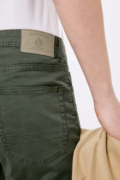Pantalon 5 Bolsillos Ligero Color Slim Lavado