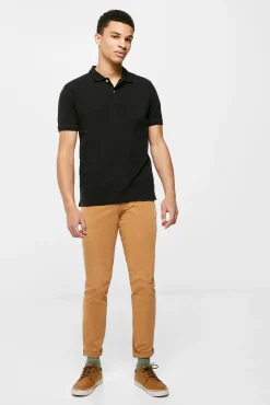 Pantalon 5 Bolsillos Ligero Color Slim Lavado