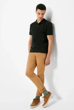 Pantalon 5 Bolsillos Ligero Color Slim Lavado