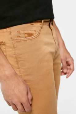 Pantalon 5 Bolsillos Ligero Color Slim Lavado