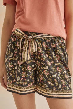 Pantalon Corto Estampado Negro