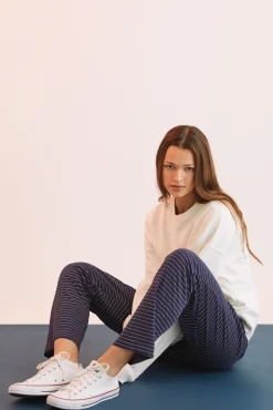 Pantalon Largo 100% Algodon Estampado Rayas