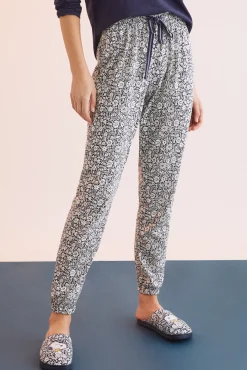 Pantalon Largo 100% Algodon Flores