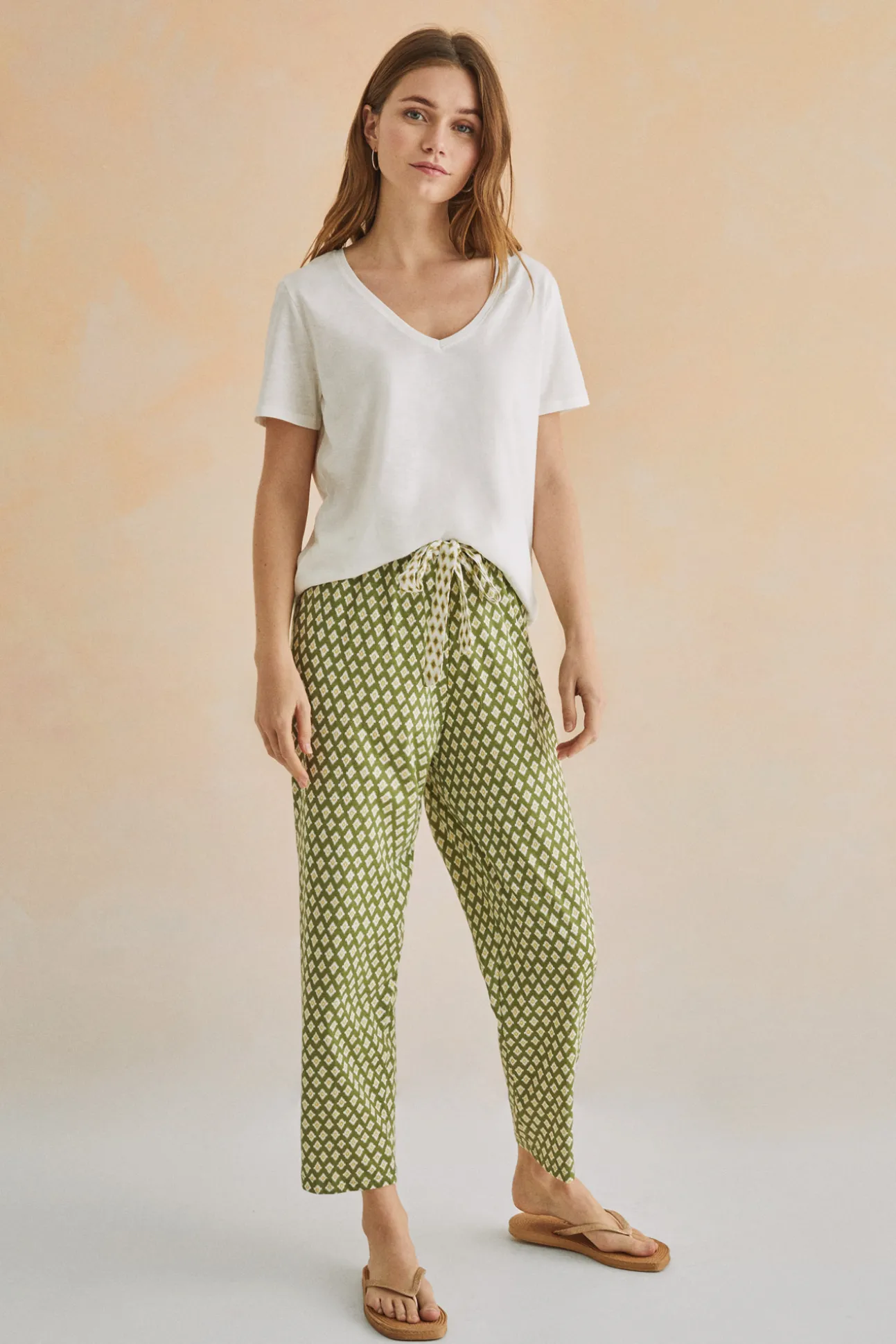 Pantalon Largo Carrot 100% Algodon Estampado