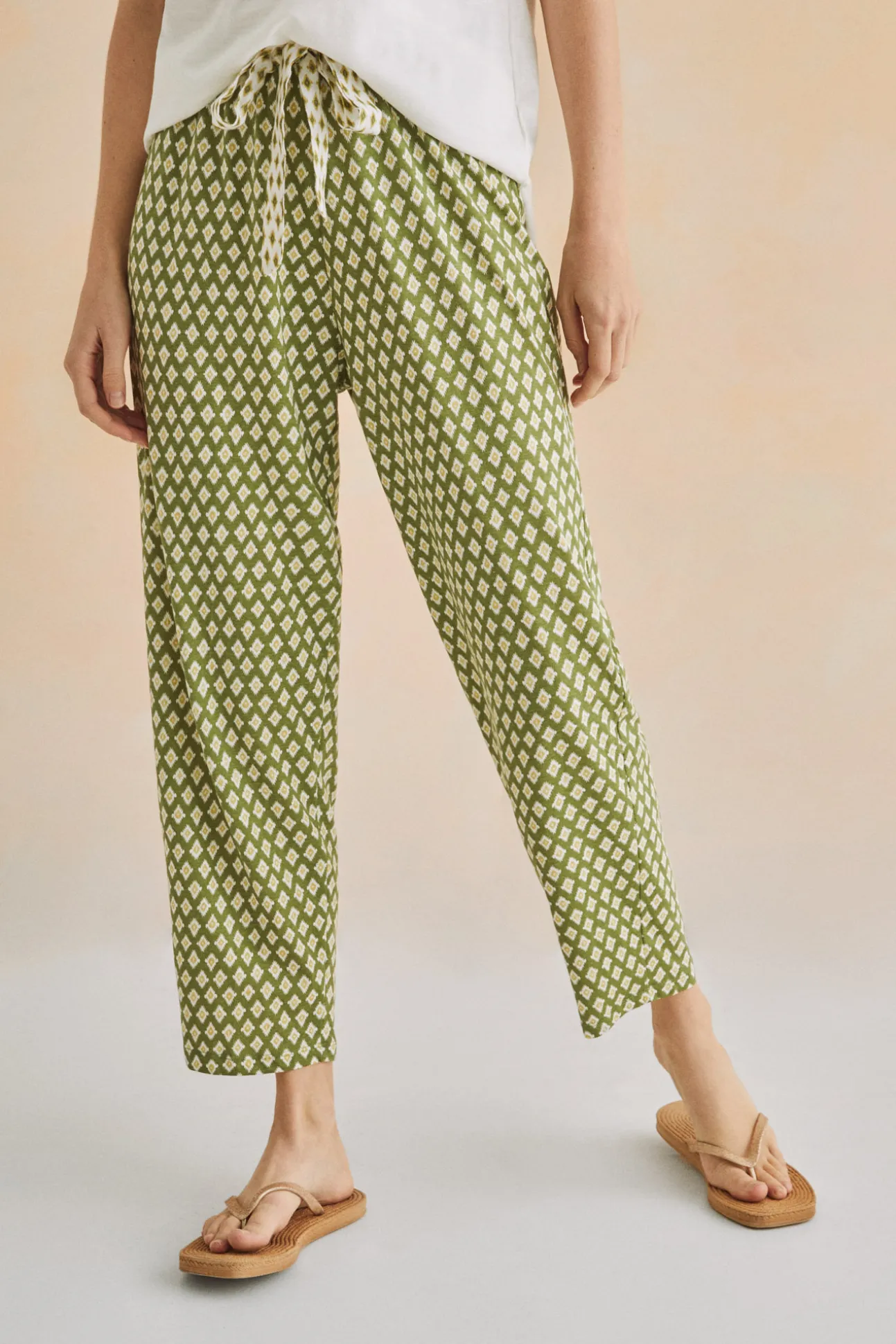 Pantalon Largo Carrot 100% Algodon Estampado