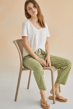 Pantalon Largo Carrot 100% Algodon Estampado