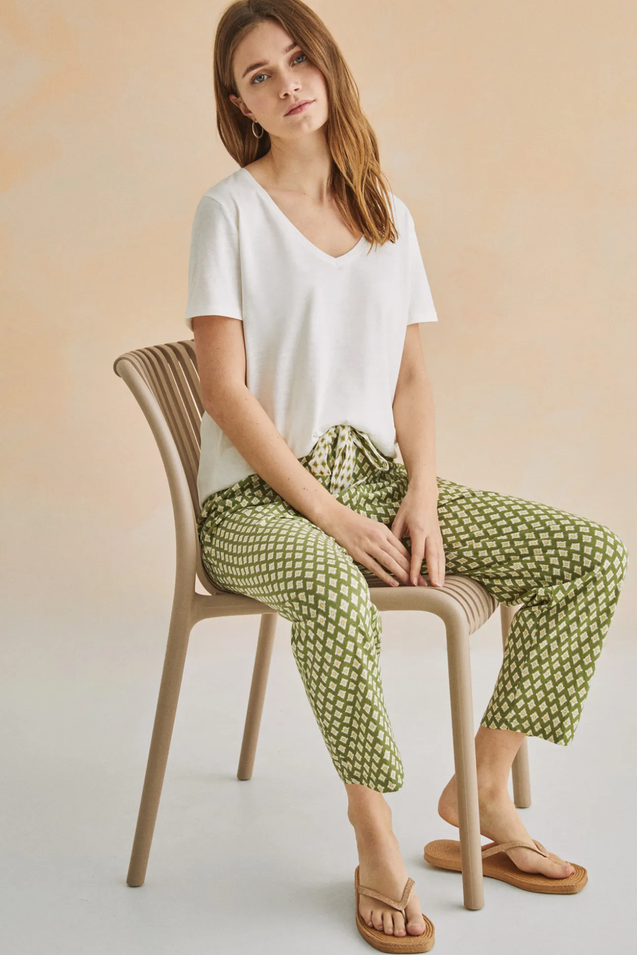 Pantalon Largo Carrot 100% Algodon Estampado