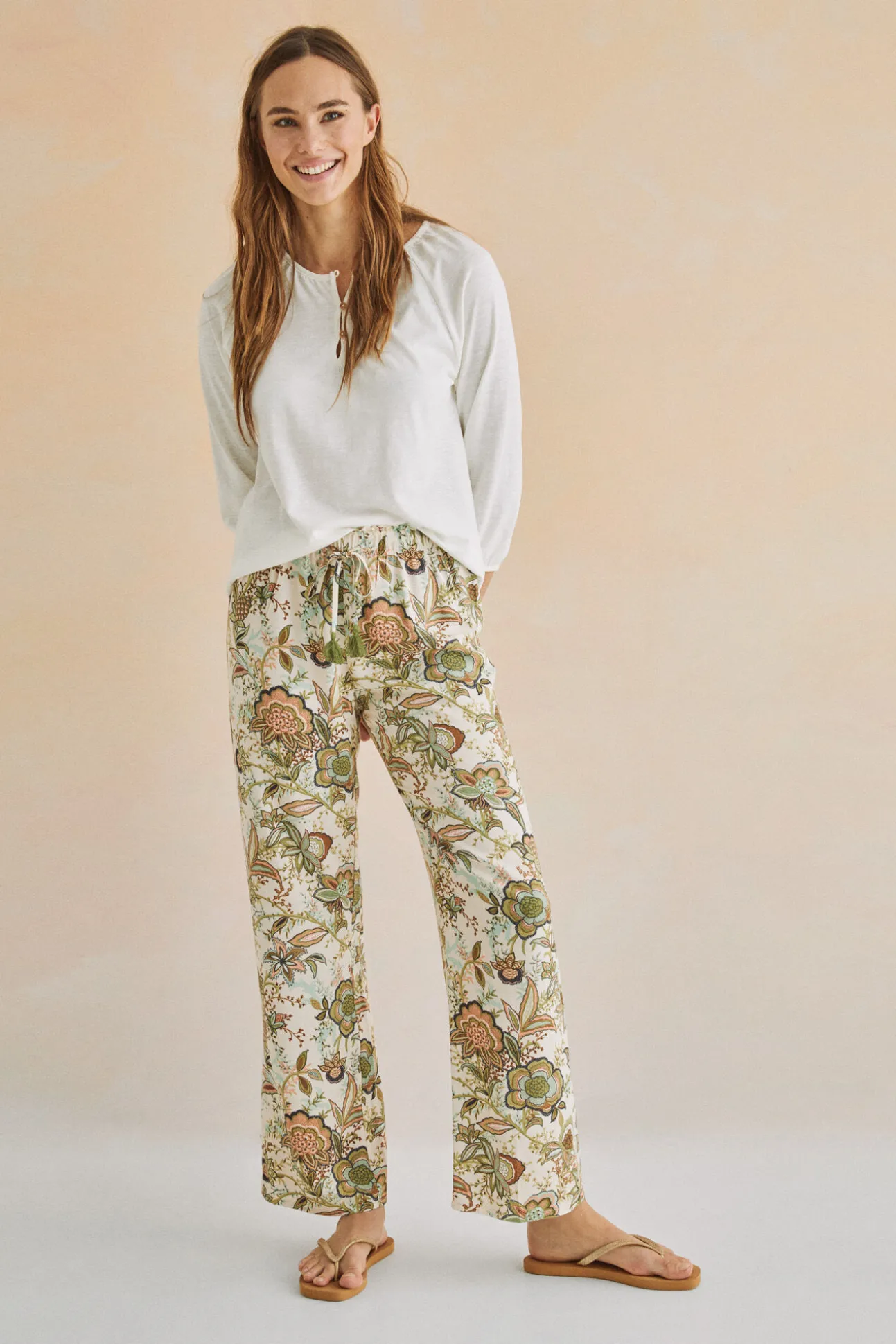 Pantalon Largo Recto Estampado