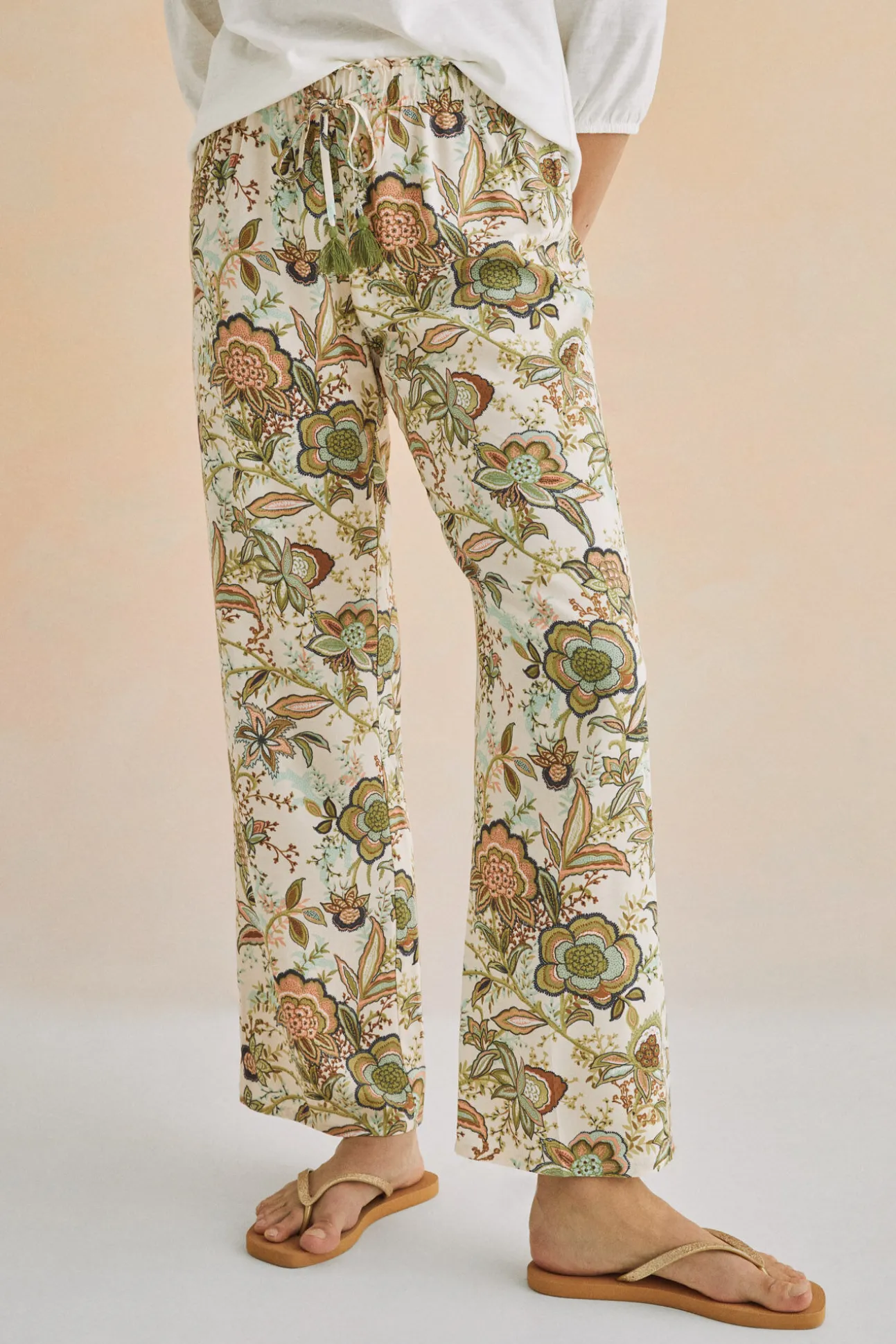 Pantalon Largo Recto Estampado