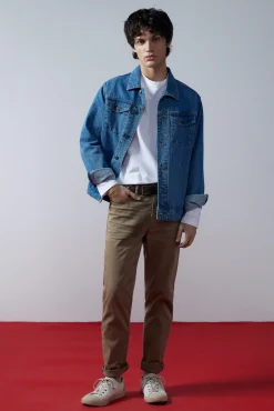 Pantalon Slim 5 Bolsillos Color