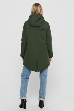 Parka 3/4 Bolsillos Con Capucha
