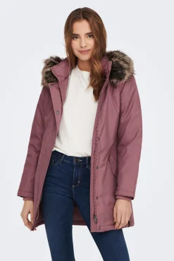 Parka Con Capucha Con Pelo Y Bolsillos