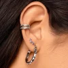 Pendiente Suelto Triple Spark Lavande Plata
