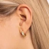 Pendientes Aro Bold Sky Enamel Oro