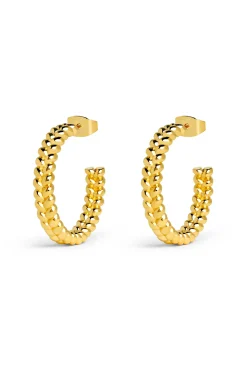 Pendientes Aro Cord Baño Oro