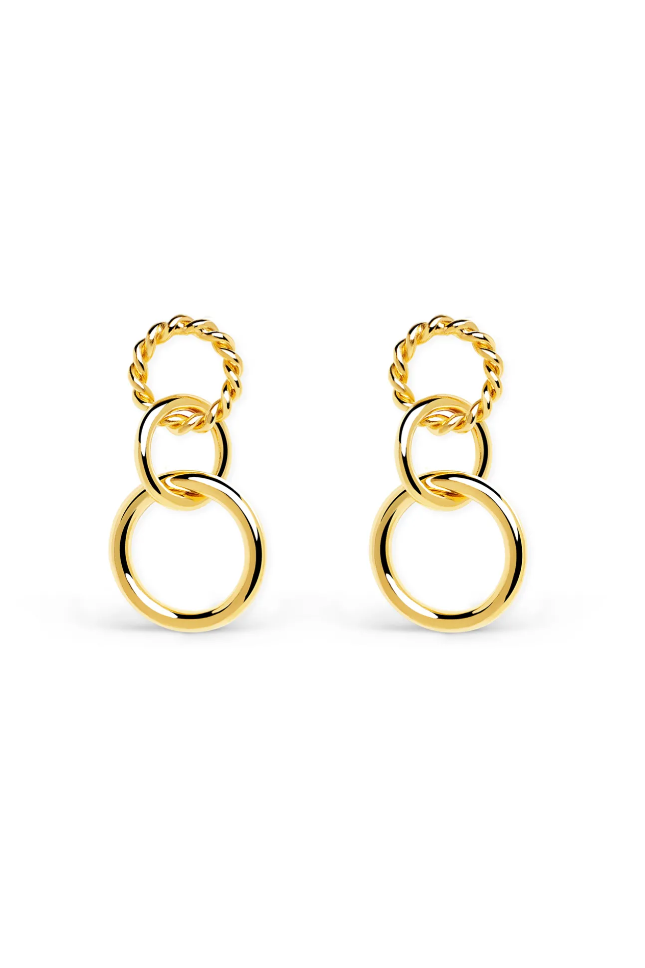 Pendientes Circles Twist Baño Oro