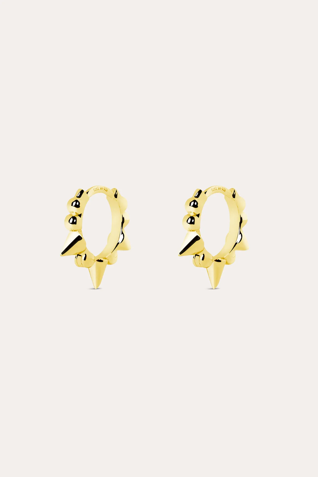 Pendientes Single Rolling Plata Baño Oro
