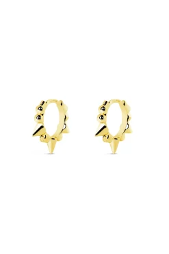 Pendientes Single Rolling Plata Baño Oro