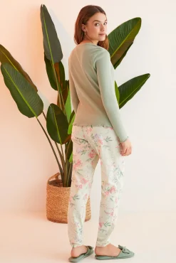 Pijama 100% Algodon Flores