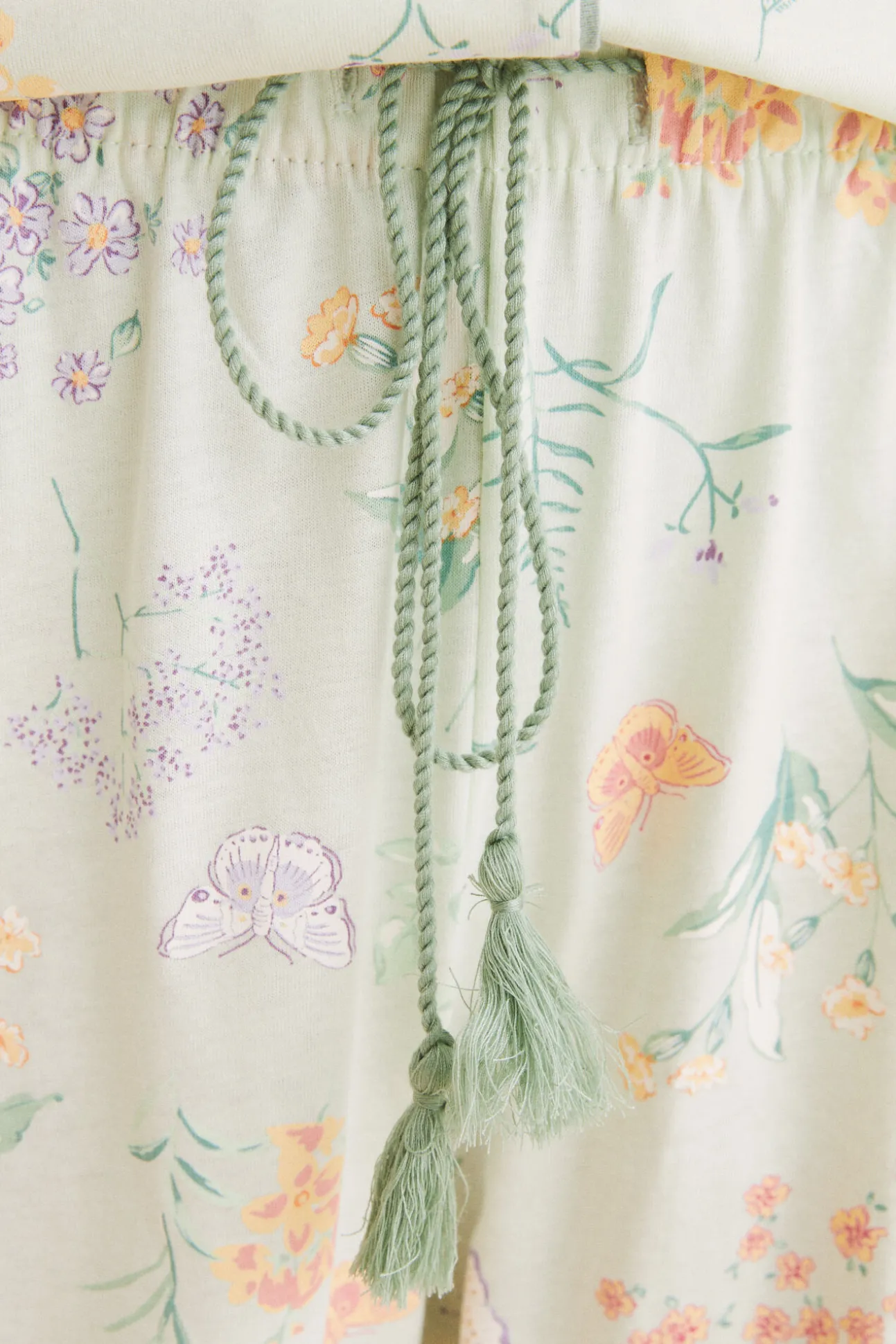 Pijama Camisero 100% Algodon Verde Flores