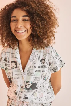 Pijama Corto Camisero Algodon Mafalda