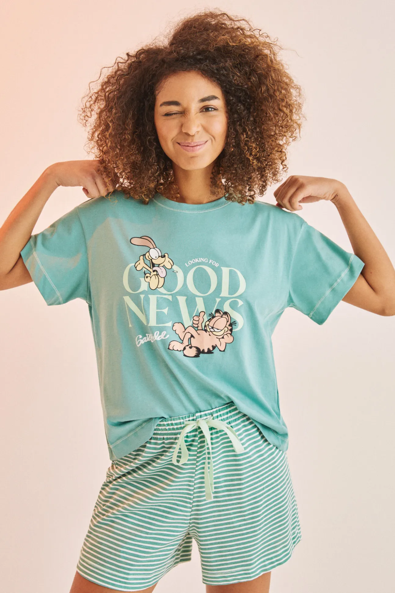 Pijama Corto Rayas Garfield